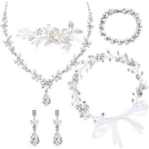 Elegant 5-Piece Rhinestone Bridal Jewelry Set
