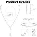 Silver Bridal Jewelry Set with Teardrop Earrings