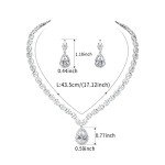Silver and Gold Plated CZ Teardrop Jewelry Set