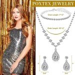 Elegant Silver Bridal Jewelry Set with CZ Crystals