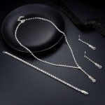 Silver Bridal Jewelry Set with Teardrop Earrings