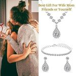 Elegant Silver Bridal Jewelry Set with CZ Crystals