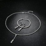 Silver Bridal Jewelry Set with Teardrop Earrings