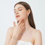 Bridal Jewelry Set: Necklace, Bracelet, Earrings