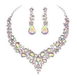 Bridal Austrian Crystal Necklace and Earrings Set