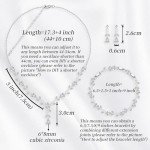 Bridal Jewelry Set: Necklace, Bracelet, Earrings