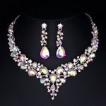 Bridal Austrian Crystal Necklace and Earrings Set