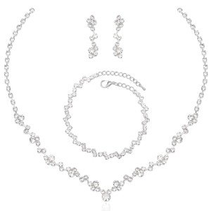 Elegant Silver Gemstone Jewelry Set for Weddings