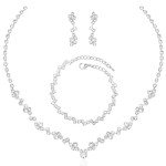 Elegant Silver Gemstone Jewelry Set for Weddings