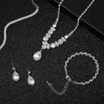 Elegant Silver Crystal Bridesmaid Jewelry Set - 6 Pieces