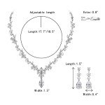 Floral Leaf Teardrop Jewelry Set for Weddings