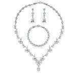 Elegant Silver Bridal Necklace and Earrings Set