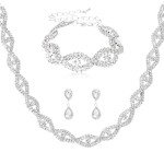 Elegant Silver Rhinestone Jewelry Set for Weddings