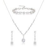 Teardrop CZ Bridal Jewelry Set for Women