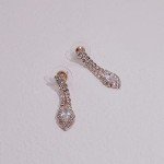 Rose Gold CZ Rhinestone Necklace and Earrings Set