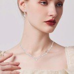 Elegant Silver Gemstone Jewelry Set for Weddings