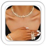 Aukmla Bridal Wedding Jewelry Set with Rhinestones