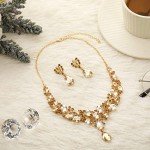 Elegant Gold Teardrop Crystal Jewelry Set for Weddings