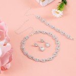Elegant Silver Rhinestone Jewelry Set for Weddings