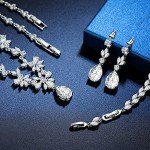 Elegant Silver Bridal Necklace and Earrings Set