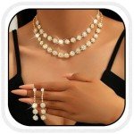 Gold Crystal Bridal Jewelry Set with Choker & Earrings