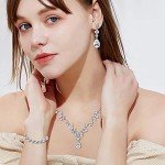Elegant Silver Bridal Necklace and Earrings Set