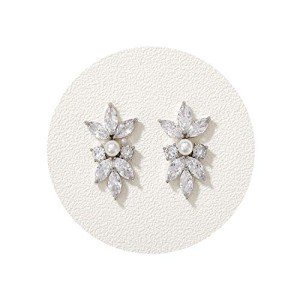 Marquise Cubic Zirconia Bridal Stud Earrings