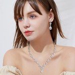 Elegant Silver Bridal Necklace and Earrings Set