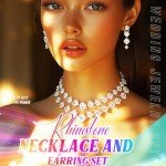 Gold Crystal Bridal Jewelry Set with Choker & Earrings