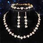 Aukmla Bridal Wedding Jewelry Set with Rhinestones
