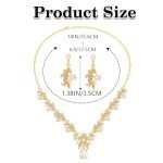 Elegant Gold Crystal Rhinestone Bridal Jewelry Set