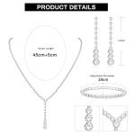 Crystal Silver Necklace & Earrings Set for Women