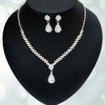 Elegant Silver Crystal Jewelry Set for Weddings