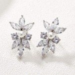 Marquise Cubic Zirconia Bridal Stud Earrings