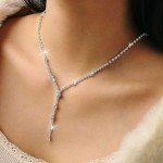 Silver Crystal Bridal Necklace and Earrings Set