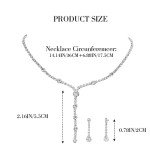 Silver Crystal Bridal Necklace and Earrings Set