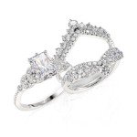 Interchangeable Radiant Cut Butterfly Engagement Ring Set