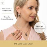 Big Smoky Quartz Pendant Necklace in Gold Plated Silver