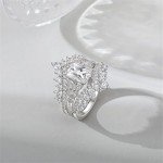 Interchangeable Radiant Cut Butterfly Engagement Ring Set