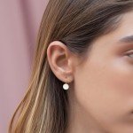 14k Gold White Opal Dangle Earrings for Gifting