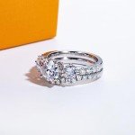 Moissanite Bridal Set in Sterling Silver - 3.7CT