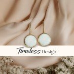 14k Gold White Opal Dangle Earrings for Gifting