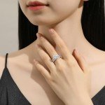 Moissanite Engagement Ring Set for Women 925 Silver