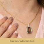 Big Smoky Quartz Pendant Necklace in Gold Plated Silver