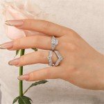 Interchangeable Radiant Cut Butterfly Engagement Ring Set