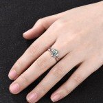Rose Gold Moss Agate Engagement Ring Set for Women
