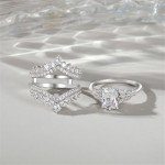 Interchangeable Radiant Cut Butterfly Engagement Ring Set