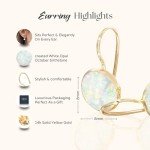 14k Gold White Opal Dangle Earrings for Gifting