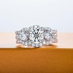 Moissanite Bridal Set in Sterling Silver - 3.7CT