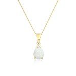 Dainty 14K Gold Opal Teardrop Necklace for Women